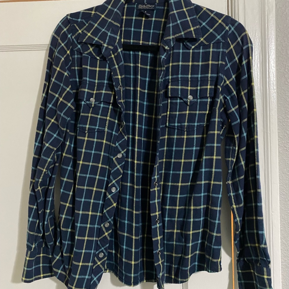 Lucky Brand flannel shirt w/ pearl snaps